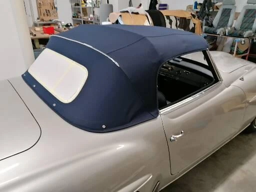 Capote noir en alpaga Sonnenland pour Mercedes 190SL type W121 Cabriolet année 55-63