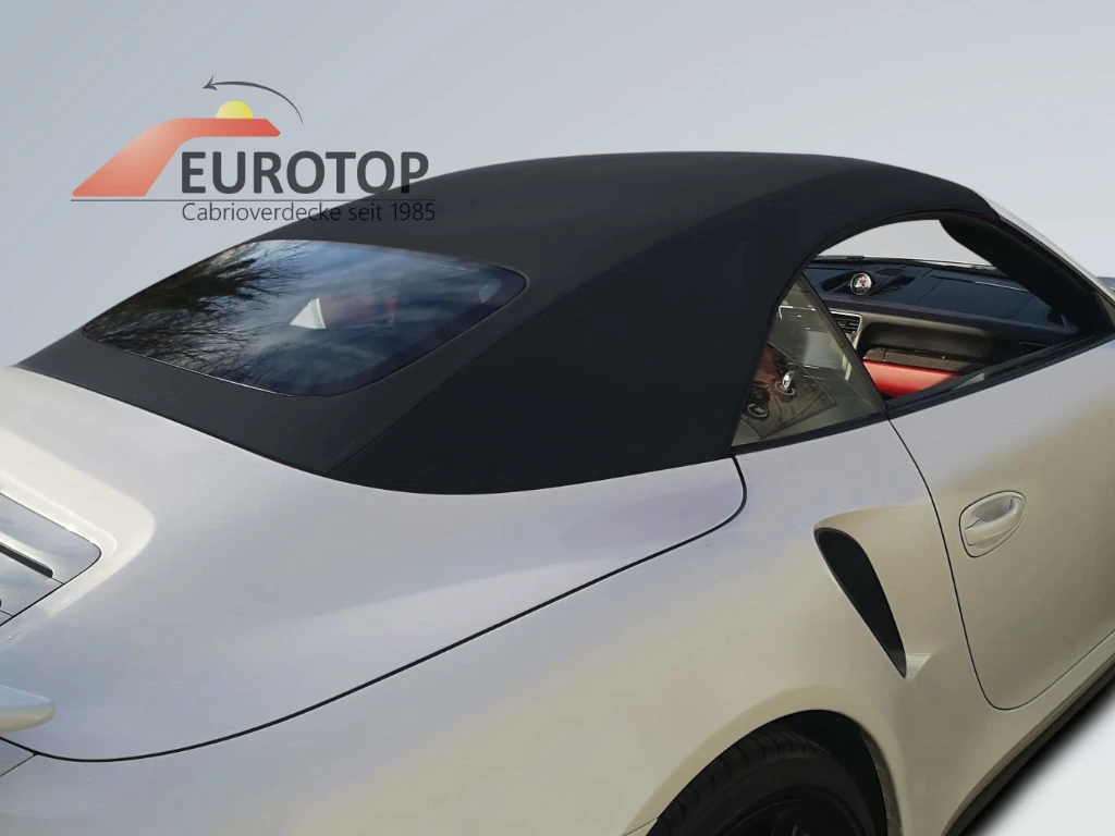 Capote noir en alpaga Sonnenland pour Porsche 911 type 991 Cabriolet année 12-19