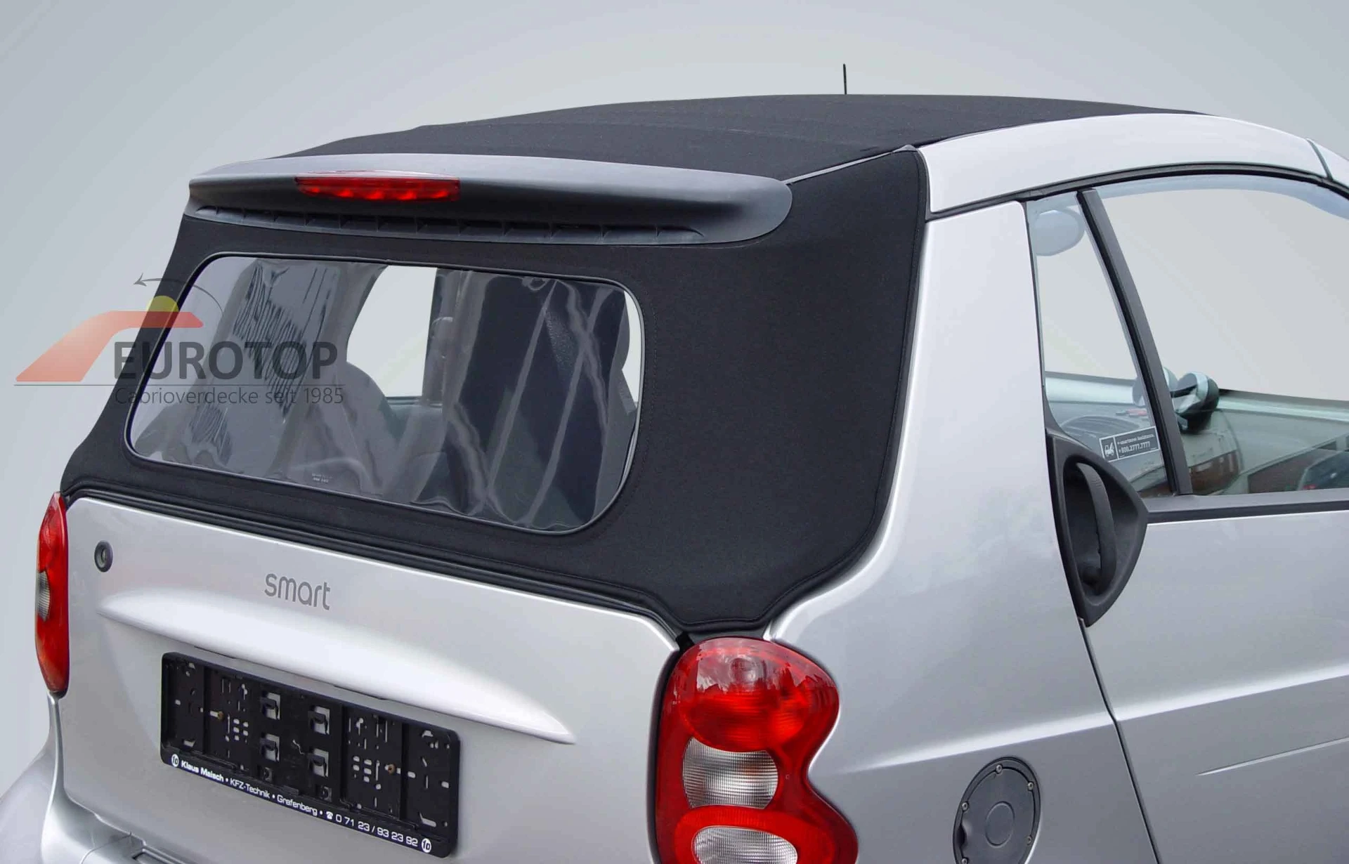 Capote noir (partie arrière) Sonnenland Alpaga pour Smart Fortwo BR450 Cabriolet année 00-06